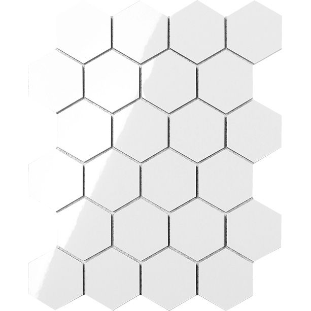 Polar White Ceramic Mosaics per sheet