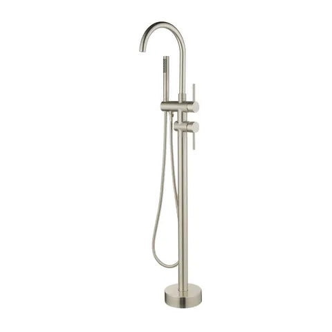 Pavia Brushed Nickel Floor Standing Bath Spout