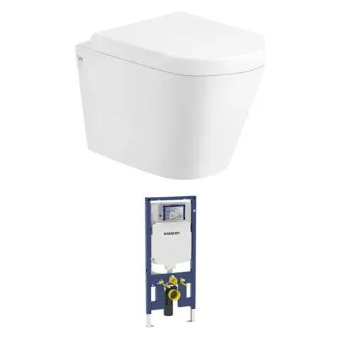 Alzano Wall Hung Pan Geberit Inwall Cistern Set (Push Plate Sold Separately)