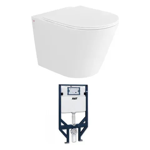 Alzano Wall Hung Pan R&T Inwall Cistern Set (Push Plate Sold Separately)