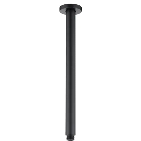 Pavia 400mm Matte Black Ceiling Shower Arm Round