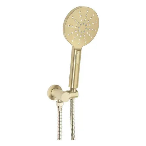 Pavia Brushed Gold Handheld Shower Set Round