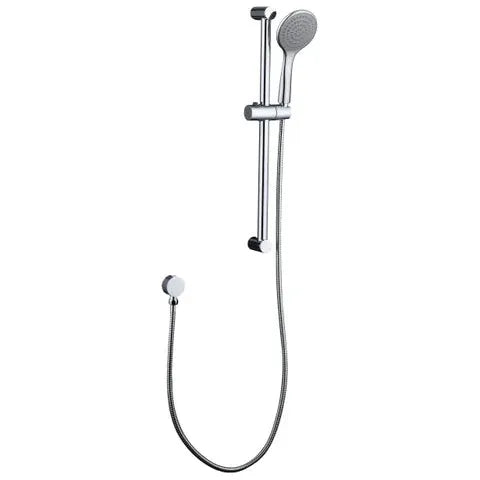 Pavia Chrome Shower Rail with Round Handheld Shower Piece