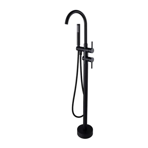 Pavia Matte Black Floor Standing Bath Spout