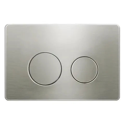 R&T Round Brushed Nickel Stainless Dual - Flush Push Plate