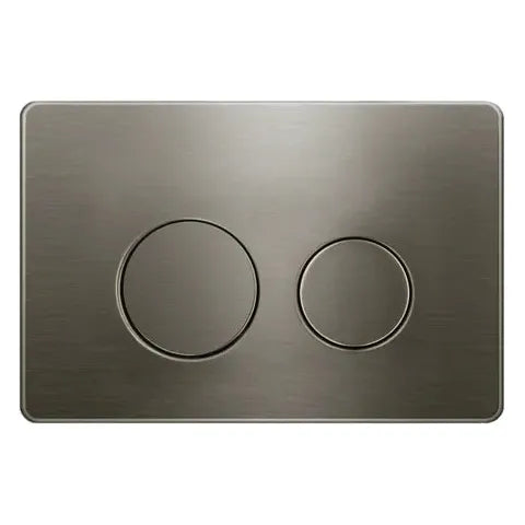 R&T Round Gun Metal Stainless Dual -Flush Push Plate