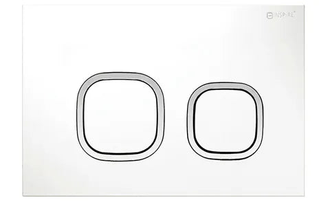 R&T Soft Square Push Plate Matte White with Chrome Trim