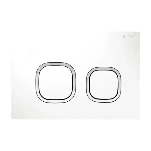 R&T Soft Square Push Plate Matte White with Chrome Trim