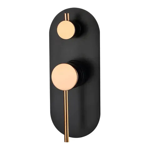 Roul Diverter Shower Mixer Matte Black & Rose Gold