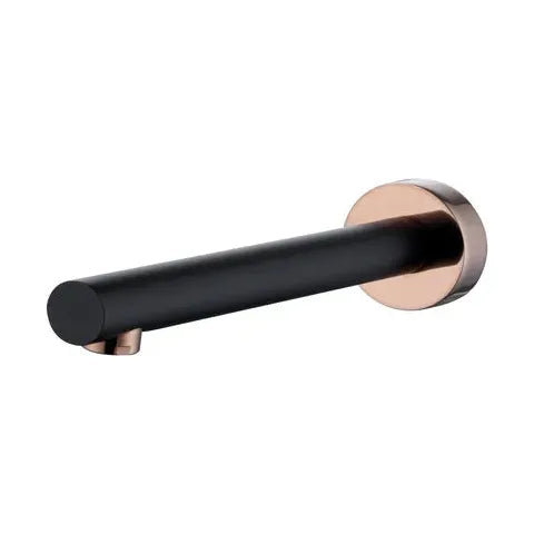 Roul Matte Black & Rose Gold Bath Spout Round