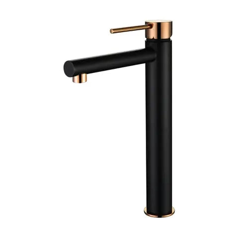 Roul Tall Basin Mixer Matte Black & Rose Gold