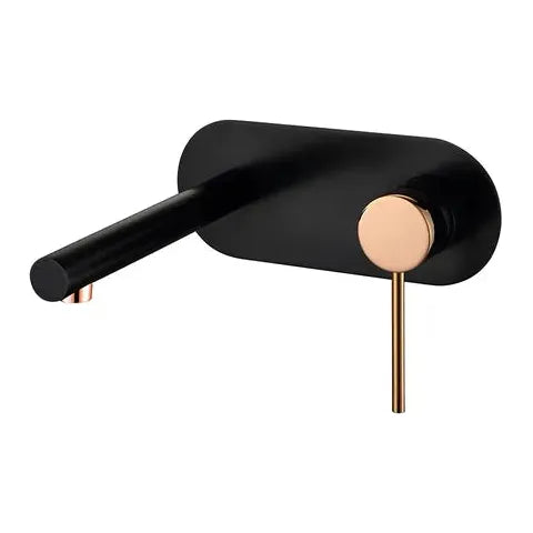 Roul Wall Basin Mixer Matte Black & Rose Gold