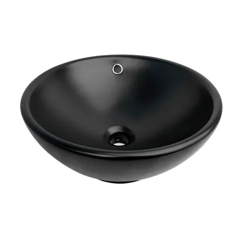 Round 400x400x170 Matte Black Basin