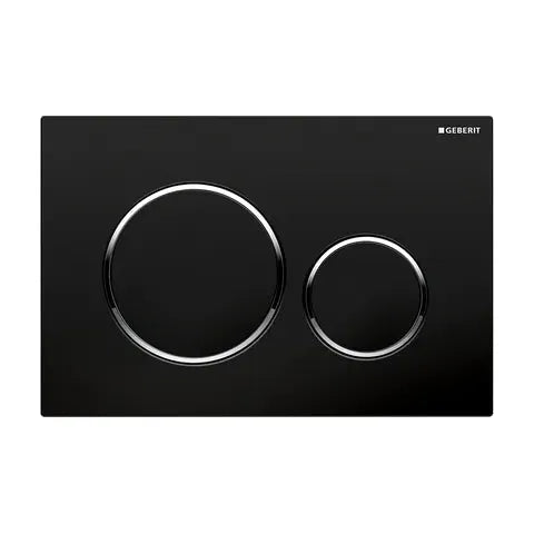 Sigma20 Dual Flush Button Round Black With Chrome Trim