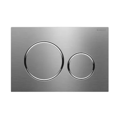 Sigma20 Dual Flush Button Round Brushed S/S Plate with Chrome Trim