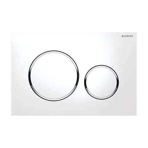 Sigma20 Dual Flush Button Round White With Chrome Trim