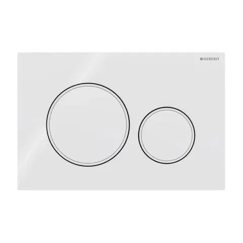 Sigma20 Dual Flush Button Round White With Matte White Trim