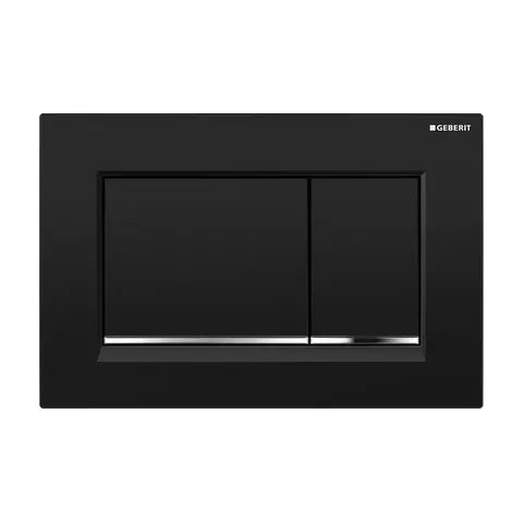 Sigma30 Dual Flush Button Square Black With Chrome Trim