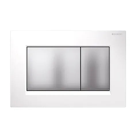 Sigma30 Dual Flush Button Square White Matt Chrome