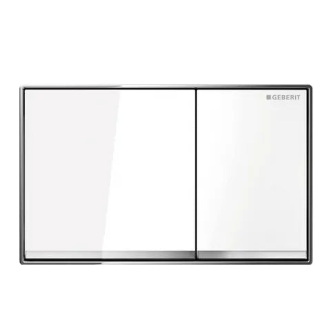 Sigma60 Dual Flush Button Square White Glass