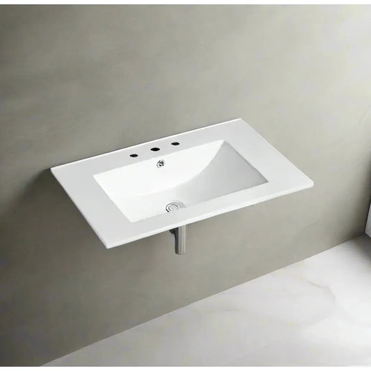 Slim Line Ceramic Top 600x460x170 with 3 Tap Holes & Overflow