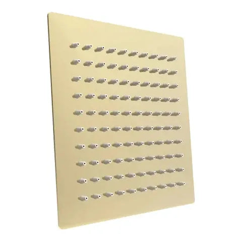 Taran 250mm Brushed Gold Shower Head Stainless Steel Square