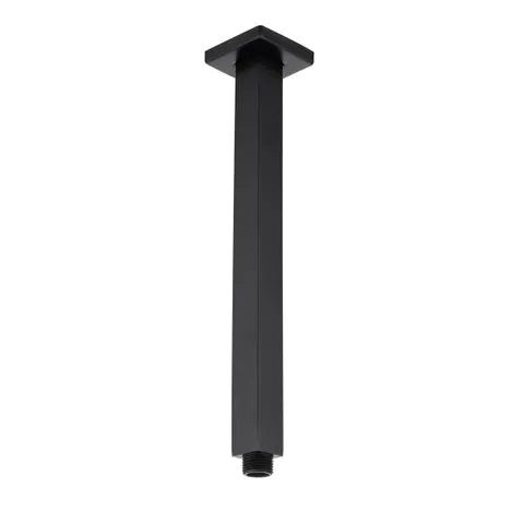 Taran 300mm Matte Black Ceiling Shower Arm Square