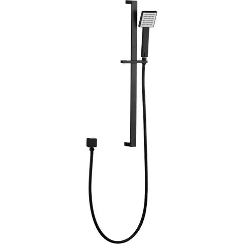 Taran Black Shower Rail with Square Handheld Shower Piece