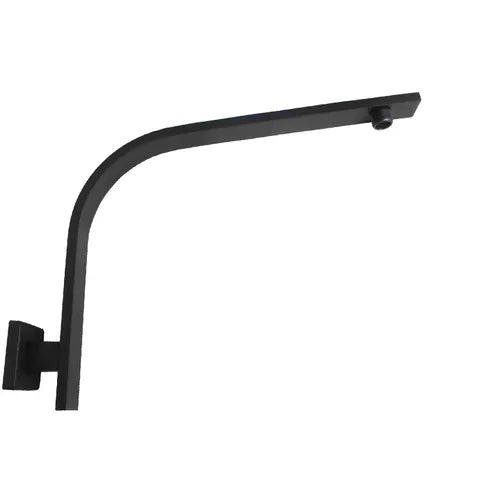 Taran Matte Black Gooseneck Shower Arm Square