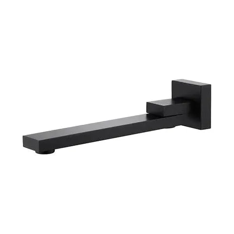 Taran Matte Black Swivel Bath Spout Square