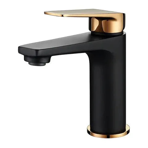 Zevio Basin Mixer Matte Black & Rose Gold