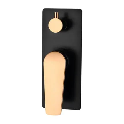 Zevio Diverter Shower Mixer Matte Black & Rose Gold