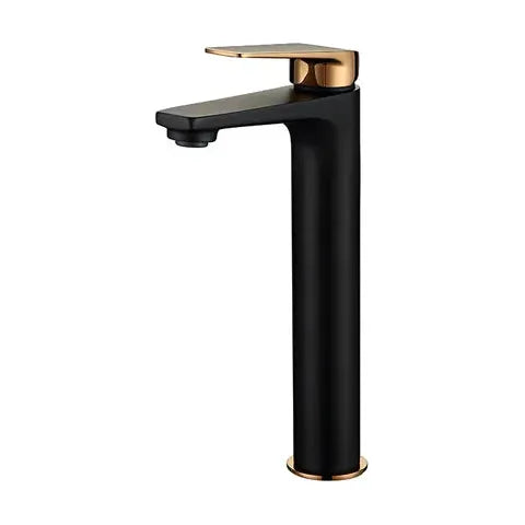 Zevio Tall Basin Mixer Matte Black & Rose Gold