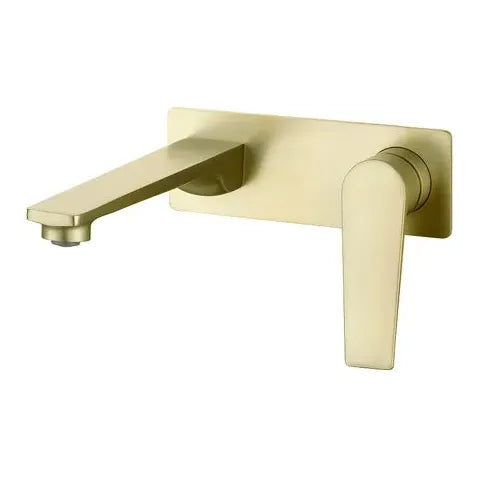 Zevio Wall Basin Mixer Brushed Gold