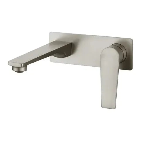 Zevio Wall Basin Mixer Brushed Nickel