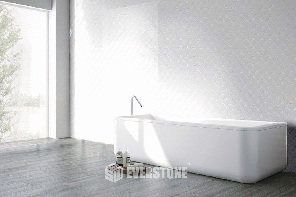 Polar White Ceramic Mosaics per sheet