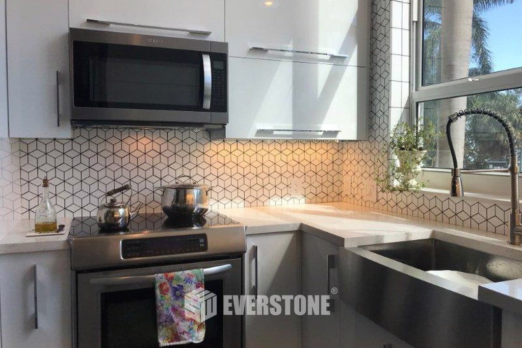 Polar White Ceramic Mosaics per sheet