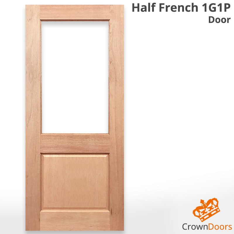 HALF FRENCH 1G1P SOLID TIMBER DOOR