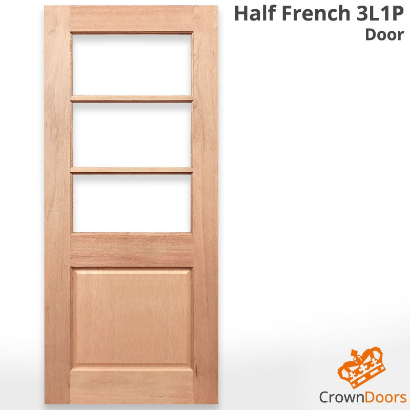 HALF FRENCH 3L1P SOLID TIMBER DOOR