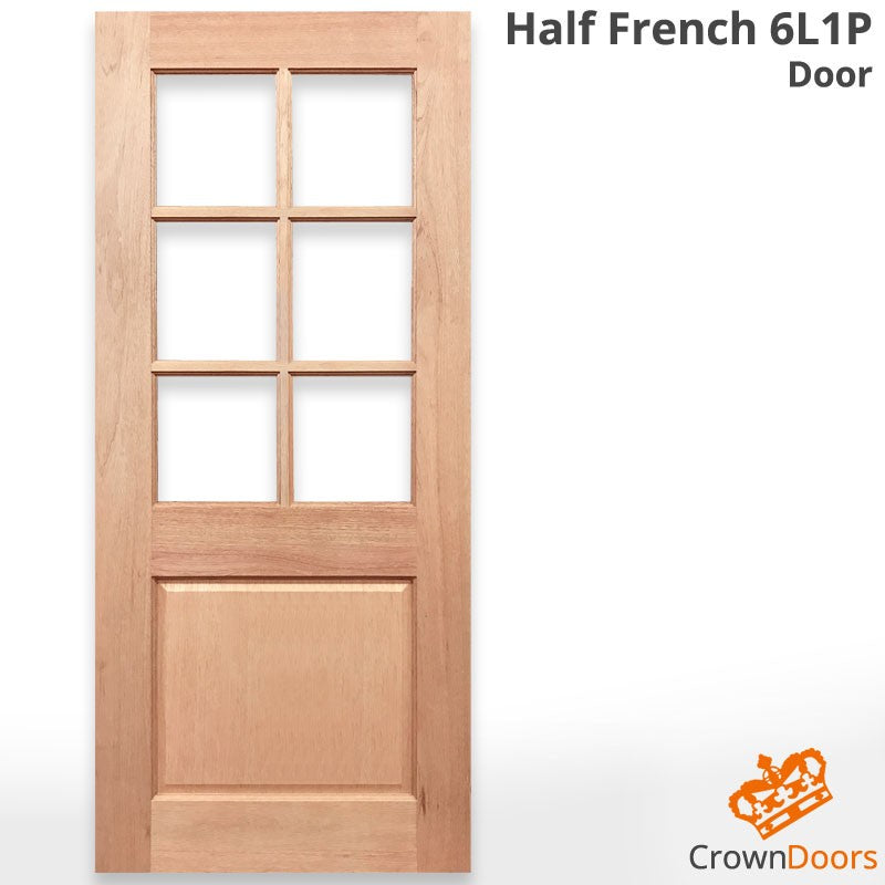 HALF FRENCH 6L1P SOLID TIMBER DOOR